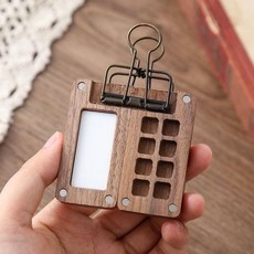 胡桃木顏料盒 輕奢高端水彩旅行戶外迷你便攜實木盒 15色8色分裝盒 好玩，好看, 1個, 8格胡桃木調色盤送燕尾夾