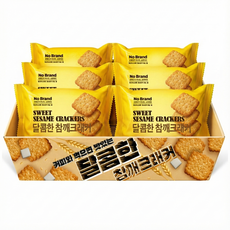 스낵큐 노브랜드 과자, 6개, 달콤한 참깨크래커