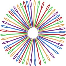 50개의 PCS 플라스틱 실 바늘 2.75인치 컬러풀 라지 아이 재봉 DIY 수제 공예용, 50 pcs（3.54 inch）