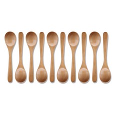 리숲 나무 미니스푼 우드 요거트 아이스크림 꿀 커피 스푼 대, 10개, 너도밤나무