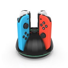 닌텐도 스위치 조이콘용 스위치 컨트롤러 충전기 LED 표시가 있는 닌텐도 조이콘 컨트롤러용 충전 스테이션 USB 타입 C 충전 케이블이 있는 조이콘 충전 도크 스탠드, 닌텐도 스위치 조이콘용 스위치 컨트롤러 충전기, LED