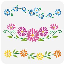 PET 대형 식물 페인팅 스텐실 식물 테마 벽화 패턴 포커스 월 장식 DIY, 플라워 526, 1개