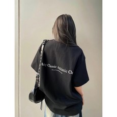 고급스러운 미니멀 레터링 빅사이즈 반팔 남녀 티셔츠 여름 캐주얼 루즈핏 아메리칸 순면 상의 트렌드