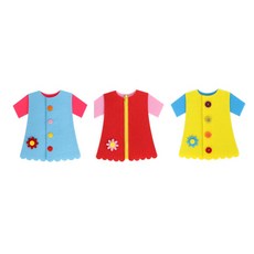 銅板價幼教福利社 不織布衣服教具3入 幼兒園教具玩具角色扮演, 1個, 組