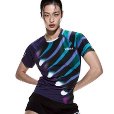 엑시옴(XIOM) 공식 본사 직영 메타(META) 2컬러 기능성 탁구 유니폼 반팔 상의 경기용 탁구복