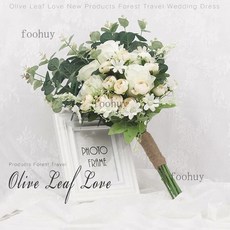 台灣出貨 熱賣 新娘捧花 森系韓系手捧花 婚禮拍攝道具 拍照仿真花束 影樓婚紗攝影旅拍 婚禮捧花 仿真捧花, 深海戀人, 1個