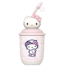 StarR 산리오 캐릭터 헤드 피규어 스트로우 보온텀블러 3540, 핑크 헬로키티, 1개, 380ml