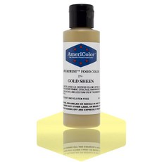 케이크 데코 색소 베이킹 식용 아메리컬러 아메리미스트 페인트 및 에어브러시 식품 색상 4 1/2온스 골드 광택, 4.5 Fl Oz (Pack of 1), Gold Sheen, 1개