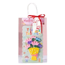 立體手提教師節卡片︱台灣現貨 教師節卡片 立體卡 兒童 diy 感謝卡片 手作 永生花 材料包 老師禮物︱斑馬麥麥, B康乃馨(不含燈), 1個裝