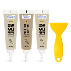 철물팩토리 퍼티 우디코크 마루바닥보수 메꾸미 보수제, 아이보리워시+오크그레이+그레이워시L+PVC헤라, 1개