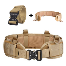 알케이브 택티컬 원터치 코브라벨트 전술벨트 밀리터리 서바이벌 등산 군인 캠핑 낚시 아웃도어, 1개, 브라운