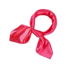 SATINIOR 여성용 시폰 스카프 스퀘어 넥 스카프 손수건 레트로 새틴 리본 네커치프 라이트 레드