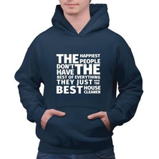 Handmade 씽크대 세정제 가장 행복한 사람들은 네이비와 뮤티컬러 유니섹스 후드티를 생각하는 의 하우스 클리너 동기를 가지고 있습니다 Q1629216, 1개
