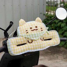 卡通兒童防撞墊 適用於電動車加厚寶寶頭部保護墊, 黃喵格 43x23, 1個