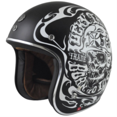 【極度風速】TORC T50 四分之三安全帽 SMOKE SKULL 消光黑 美式復古 3/4安全帽