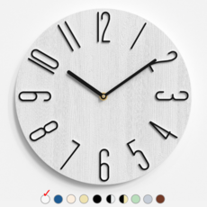 무타공 고정핀 증정 북유럽 예쁜 인테리어 무소음 벽시계, 2.화이트블랙