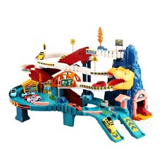 汽車軌道樂園 恐龍軌道樂園 拼裝軌道車 停車場軌道 汽車樂園, 1個, F