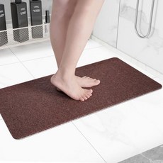 욕조 바닥 욕실 가정 주방 호텔 베이지 24x16 인치용 Hargiis 논 슬립 욕조 매트 풋 스크러버 미끄럼 방지 고속 건조 샤워 매트, 갈색, 40인치 x 28인치(직각형)