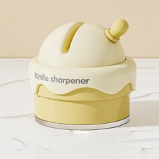 MORIG 아이스크림 모양 가정 주방용 흡착식 칼갈이 가위갈이, 1개, 크림 화이트