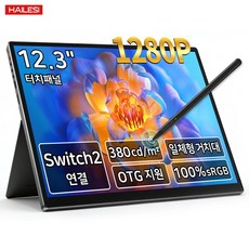 HAILESI S123 1.9K/2.4K 12.3인치 터치식 휴대용 모니터, 1920*1280(터치형), 31.24cm