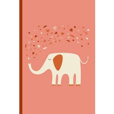 참고: 귀여운 코끼리 커버 아트가 있는 빈 등거리 그래프 종이 노트, 기본