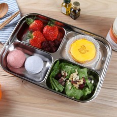 인콕 다이어트 스텐 식판 4구, 1세트, 1세트