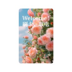 輕巧方便取電卡，多款精美圖案可選，適用於多數飯店，短暫外出免拔卡, 夏日玫瑰