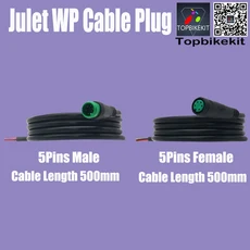 Ebike 줄렛 케이블 연장 스로틀 디스플레이 브레이크 라이트용 방수 플러그 2 핀 3 5 8 9 핀, 01 1x 5Pins Male Female