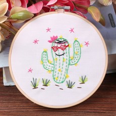 프랑스자수 DIY 패키지, (F15) 프랑스자수_선인장, 1개