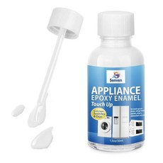 Appliance 페인트 블랙 가전제품 아크릴 터치업 에나멜 고광택 펜 스크래치 수리 냉장고 금속 표면 식기 세척기 건조기 전자레인지 와셔 42.5g(1.5온스), 유광 화이트