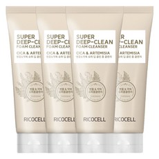 리코셀 저자극 병풀+약쑥 슈퍼 딥 클렌징폼, 220ml, 4개