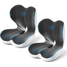 YLSCOO 시트 쿠션 L자형 인체공학적 디자인의 메모리 폼 카 사무용 의자 자동차 트럭 운전사 장시간 근무 세션 및 휠체어용 테일본 좌골, Standard 2 PCS