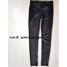 Abercrombie & Fitch 絨面雕花高腰內搭褲 黑色