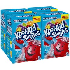 탄산음료 스파클링 과일주스 쿨에이드 무가당 청량음료 믹스 오렌지 0.15온스 48개, tropical-blend, 0.55 Ounce (Pack of 48)
