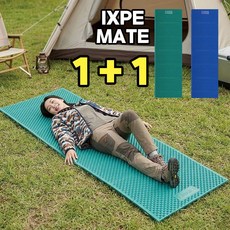 고밀도 IXPE 백패킹매트 200x63cm 1+1 비박1인용 비박1인용 차박 캠핑 발포매트 피크닉매트, 카키+블루