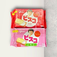 Glico 綜合乳酸菌夾心餅 牛奶草莓口味, 1個, 牛奶口味+草莓口味各一包