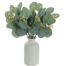 인공 유칼립투스 잎 줄기 Eucalipto Branche 과일 크리스마스 꽃 꽃다발 결혼식 휴일 녹지 홈 장식, 3)색상 5