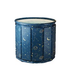泡澡桶折疊浴缸 家用 全身洗澡桶 大人兒童 沐浴盆, 星空藍, 1個