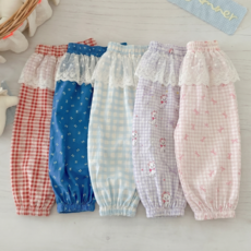 몽실이 레이스 여아 썸머 배기팬츠 아동 어린이 여아 여름 조거팬츠 레이어드 고쟁이 에이프런