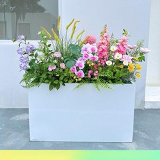 플랜트 화분 박스 사무실 조화 화단 나무 인조 베란다, 레드 그린 도그테일 클로버 오키드