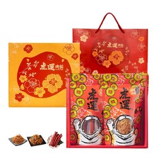 虎運肉鬆 金虎運禮盒, 200g, 1套, 原味肉鬆+海苔肉鬆