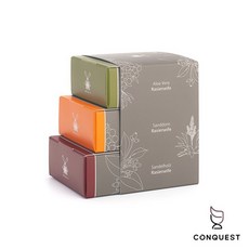 CONQUEST 德國 MUHLE 刮鬍皂三入禮盒組 補充皂 檀香 蘆薈 柑橘，經典香味一次擁有，溫和不刺激，刮鬍後肌膚保持滋潤, 1個, 65g