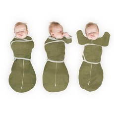 SwaddleDesigns 옴니 자루형 속싸개 랩 암스 업 소매 및 구성 작은 화살 무늬 소프트 블랙 스몰 0-3개월, 헤더 그린 터틀