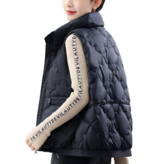 패딩 베스트 여 숏 패딩 조끼 겨울 화이트 오리털 민소매 패딩