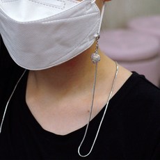 BNP 고체향수마스크줄 꽃내음마스크줄 OR도금 가을악세사리선물 향수악세사리 향수마스크트랩 하트 유니크 퍼퓸 마스크 체인 목걸이 겸용