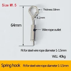 스테인레스 스틸 커튼 와이어 자유롭게 길이 조절 가능한 빨랫줄 텐셔너 더블 스프링 버클 행잉 로프 세트, 1개