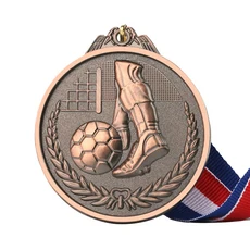 금은 청동 메달 학교 스포츠 축구 배구 경쟁 게임 상 트로피 기념 메달 축구 트로피, 01 빠른  Mainland, 1개, 08 bronze A