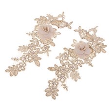 shangren 1 쌍 골드 자수 트림 칼라 아플리케, 설명, 황금, 1개