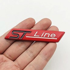 3D 메탈 블랙 크롬 실버 ST 라인 로고 자동차 리어 트렁크 배지 엠블럼 사이드 펜더 스티커 포커스 피에스타 몬데오 액세서리, China Mainland, ST LINE Red