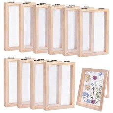 NBEADS 10 Pieces Paper Making Frame Kit A6 Size Wooden Papermaking Mould Deckles with Mesh and Sp